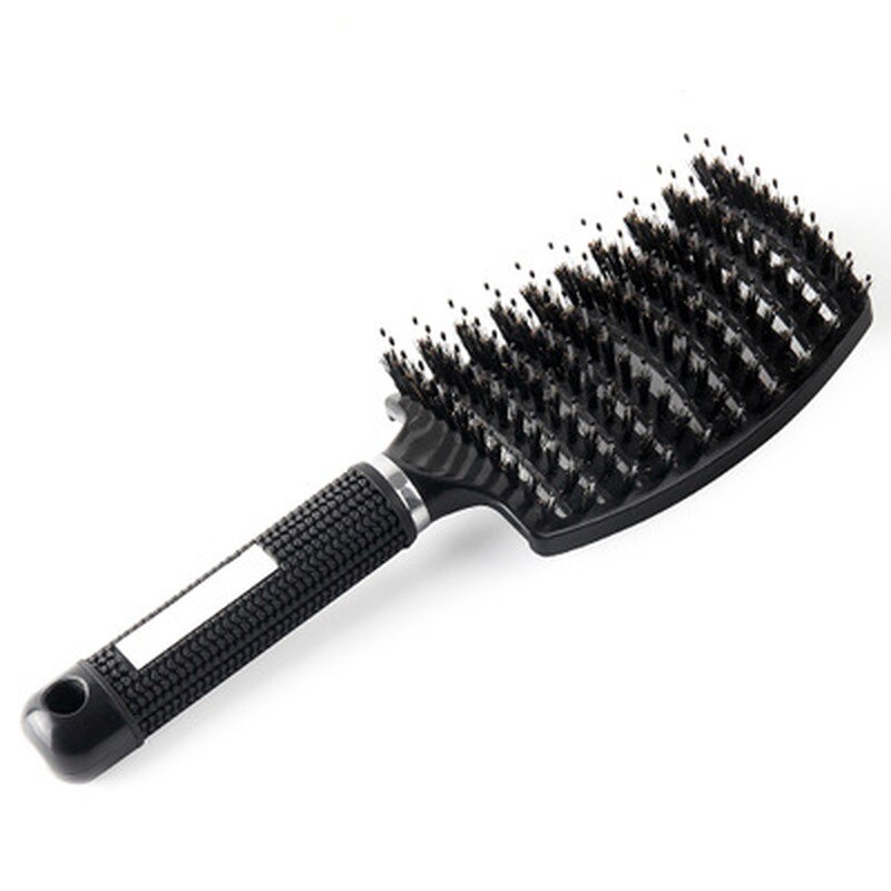 Boar Hair Brush Hair Comb Curved Vented Styling Hairbrush Detangling Thick Hair Massage Blow Drying Brush Hairbush Comb for Hair