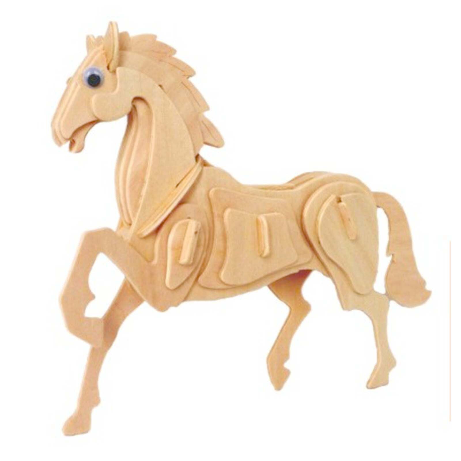 1pcs 3D In Legno giocattolo di puzzle Puzzle Tridimensionale Modello Animale Per Bambini di caratteri Regali di sviluppare la capacità di bambini di intelligenza: Horse