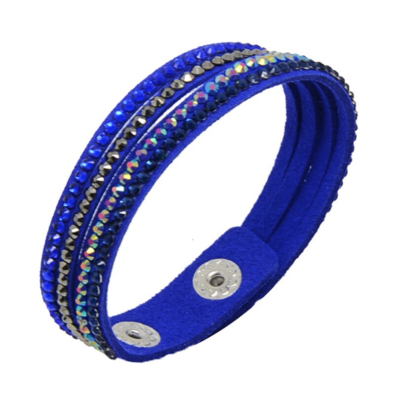 LFPU Kristall Gepflastert Leder Kind Armbänder Kinder Samt Armband Für Schmuck: Blue