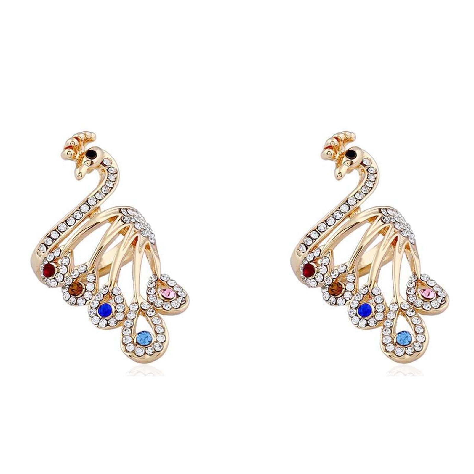 Adjustable Knitting Loop Crochet Loop Knitting Accessories 1/2/3/4/5Pcs Peacock Shape Ring Finger Wear Thimble Yarn Guides L1012: 2pc