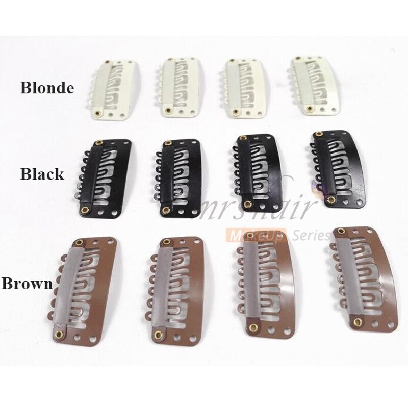 50 Uds 2,8 cm Clip para extensiones de cabello pinzas para el cabello Clips a presión con Clips de peluca trasera de silicona para Clip en accesorios de peluca tejida