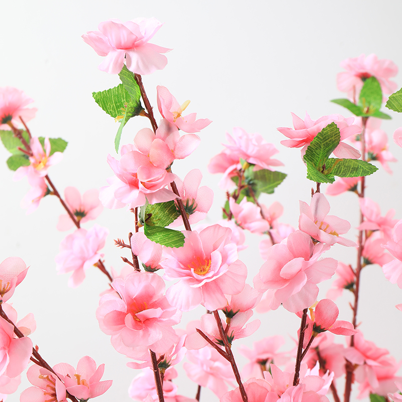 10 stk kunstig fersken blomstergren høj simulering ikke-vævede stoffer lav pris bryllup dekoration kærlighed fest tilbehør