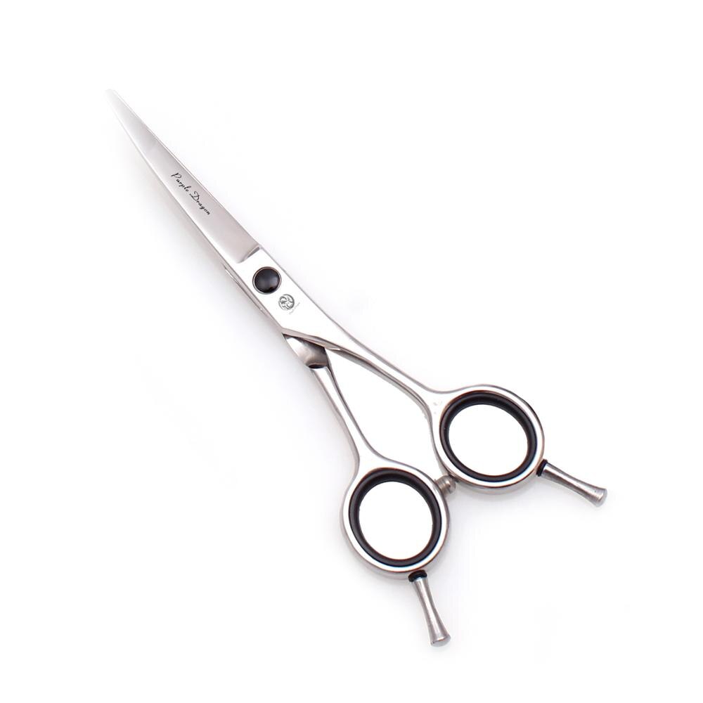 Ebene Pflege Schere 5,5 "6" 7 "8" Lila Drachen Edelstahl Hund Schere Gebogene Schere Haustier Schere Finger Rest Z1028
