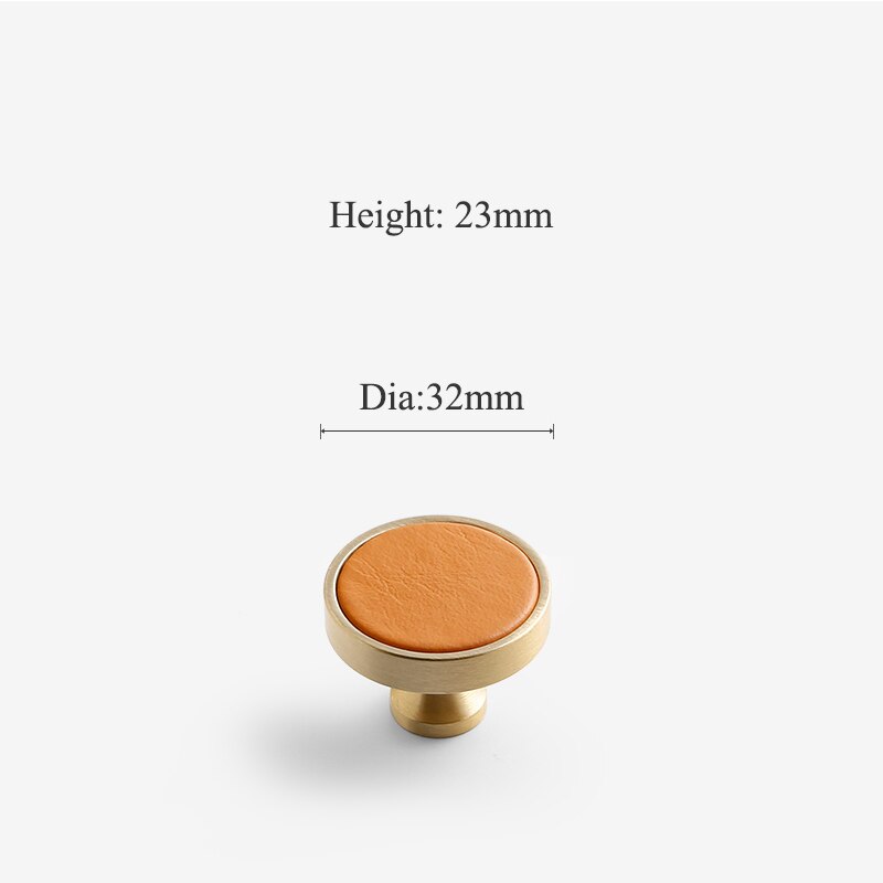 Solid mässing skåp knopp och handtag läder låda dra möbel skåp garderob handtag röd/mörkgrått guld möbelbeslag: C -2863- ju