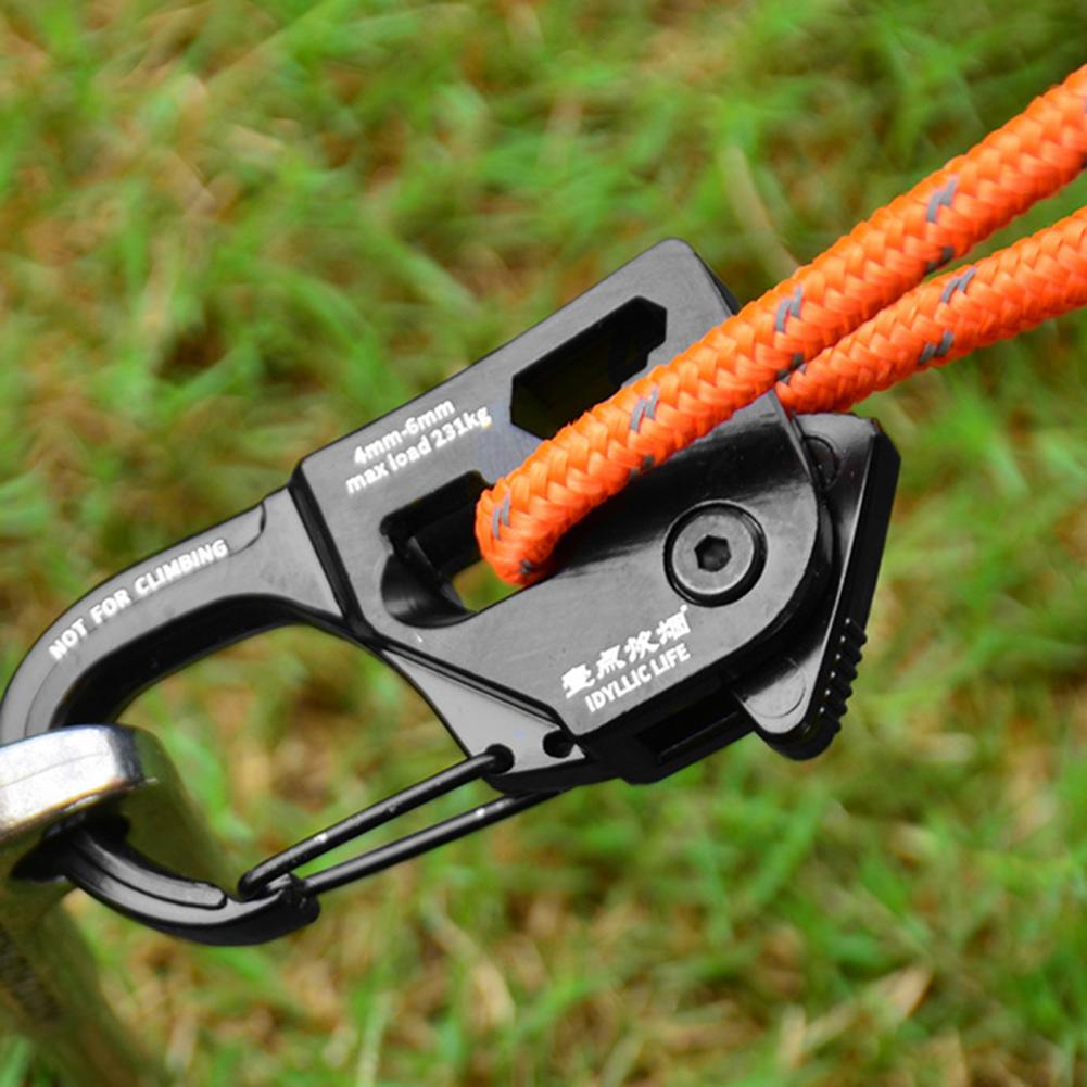 Accesorios de acampada, tensor de cuerda de tienda de campaña de aleación de aluminio duradero para equipo de Camping portátil ligero, fuerte para exteriores