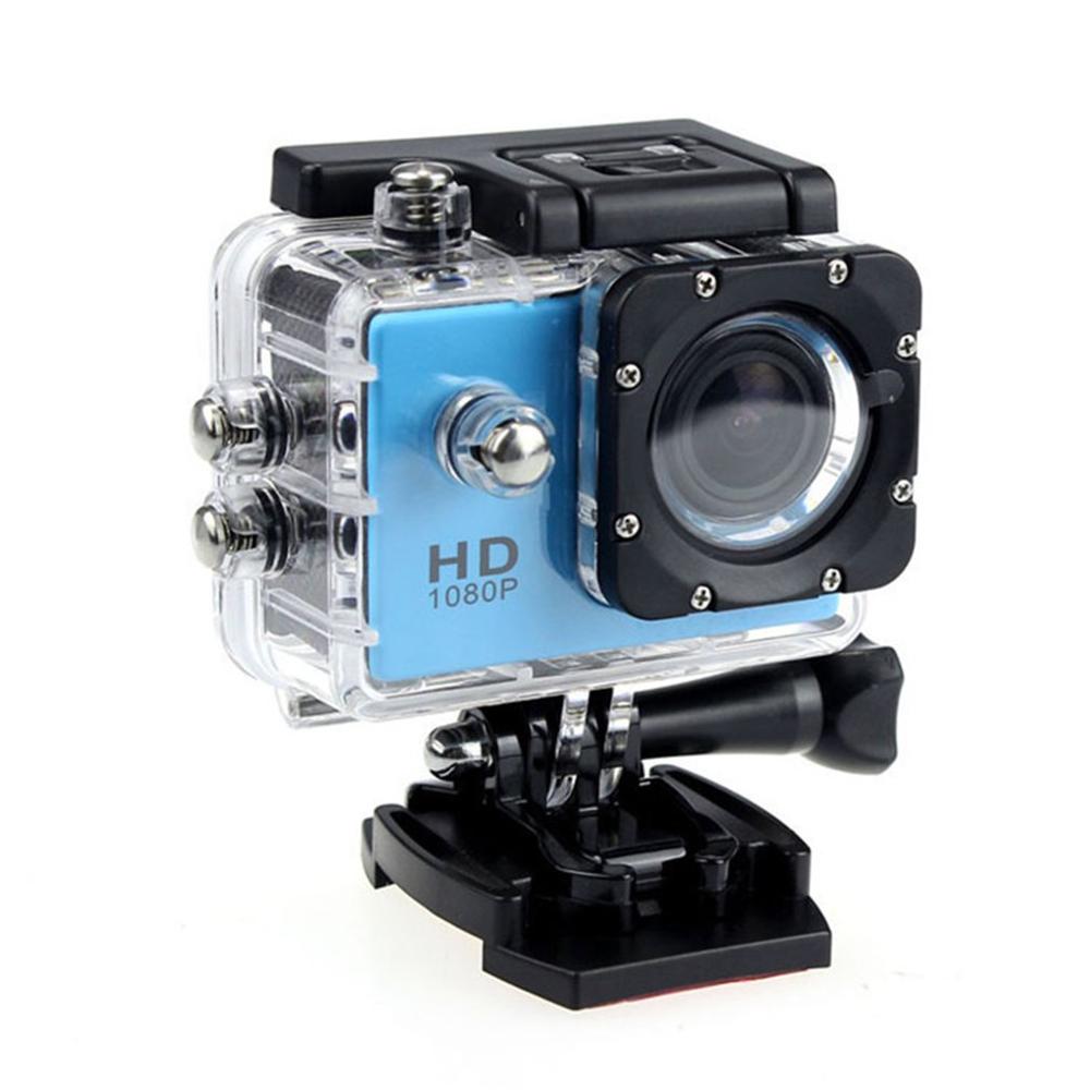 Udendørs mini sport action kamera ultra 30m 1080p undervands vandtæt hjelm videooptagelseskameraer sport cam: Blå