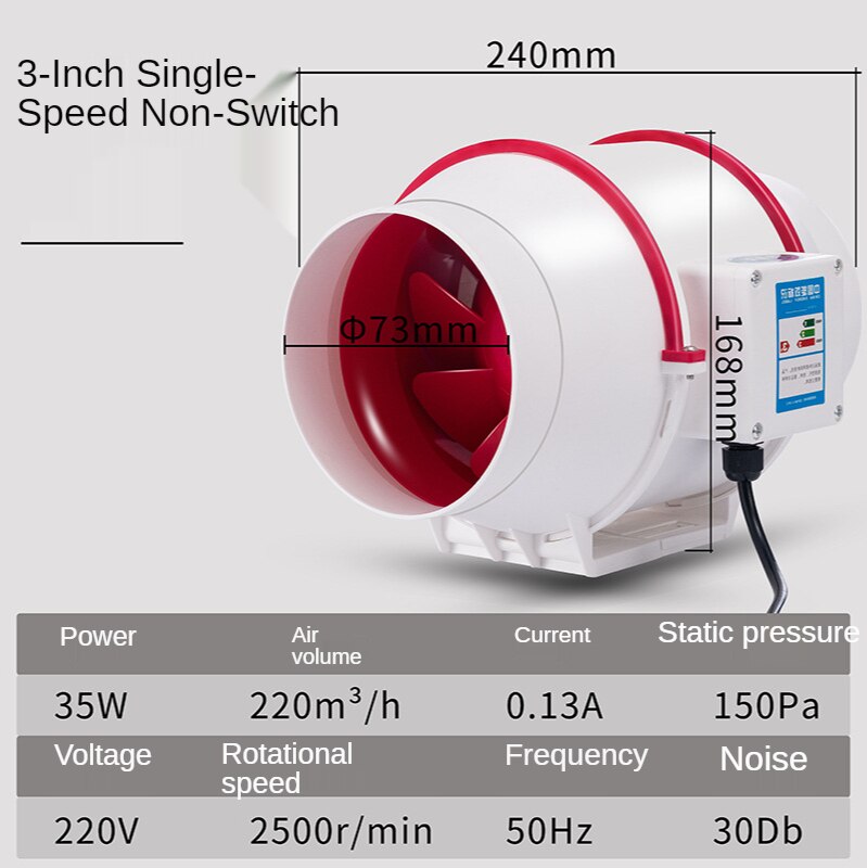 3''4'' Duct Pipe Air Cleaning Fan Ventilating Ventilation Electric Exhaust Window Extractor for Kitchen Bathroom Ventilator: AU / Mixed Color