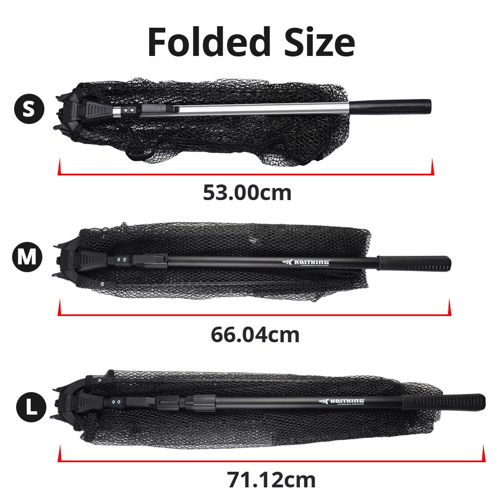 KastKing 90cm,160cm,210cm Folding Fishing Net Triangular Landing Fishing Network 3 Section Telescopic Hand Fish Net