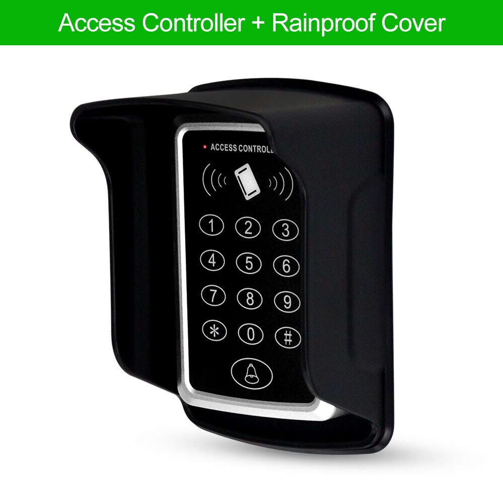 Waterproof RFID Access Control Keypad Outdoor Rainproof Cover 125KHz EM Card Reader 10pcs Keyfobs For Door Access Control System: Keypad with Cover