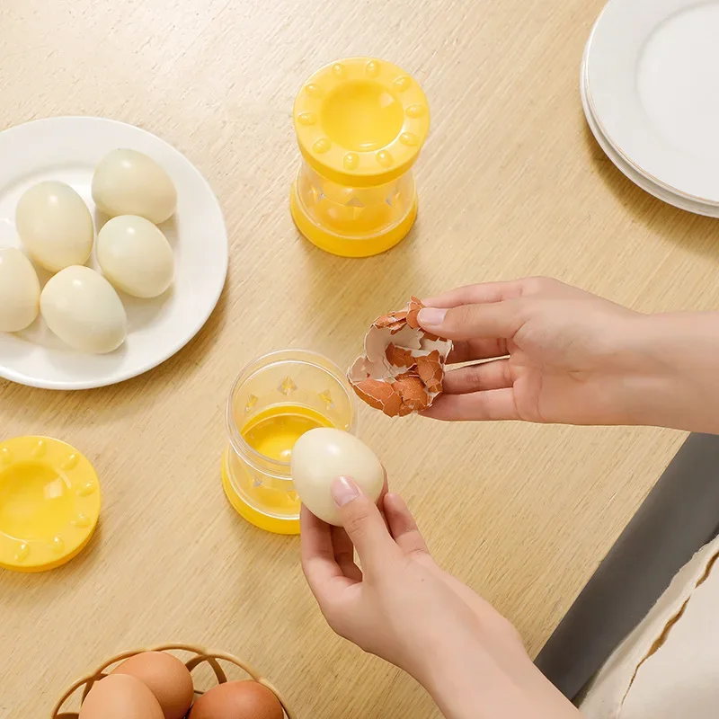 Hand Egg Sheller Cranked Automatic Household Peeling Machine Opener Tool Fully Automatic Small Kitchen Gadgets for Boiled Eggs