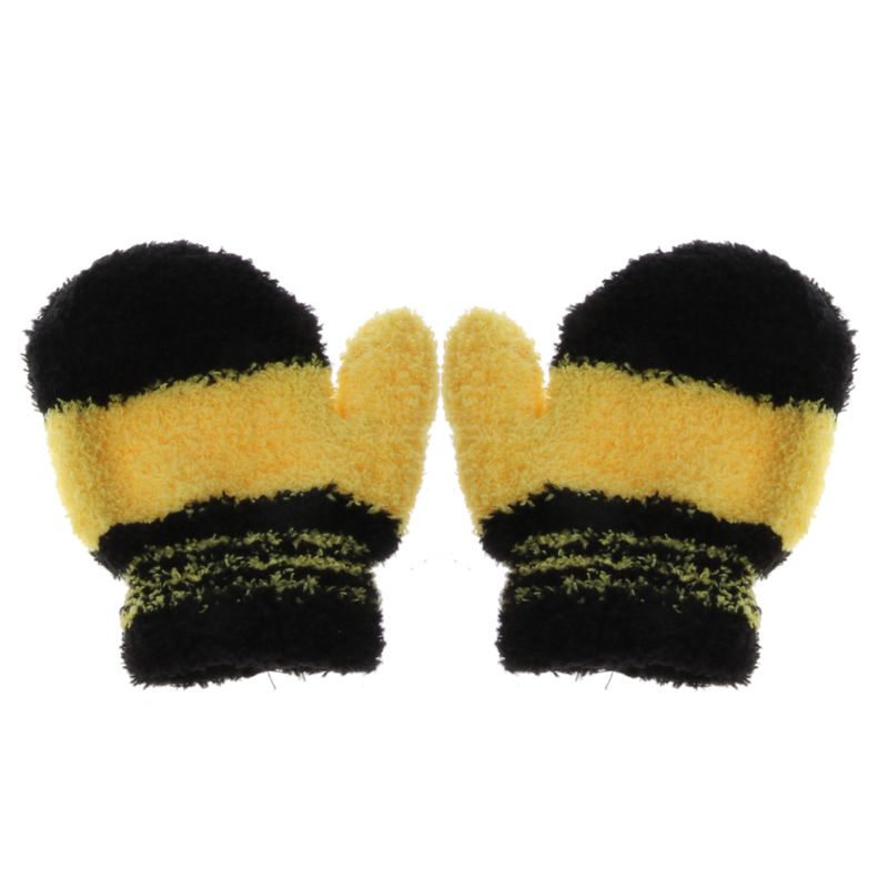 Cute Infant Baby Kid Boys Girls Warm Winter Gloves Toddler Knit Rainbow Mittens nice: Yellow