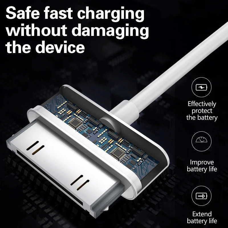 Usb-kabel för iphone 4 s 4s 3gs ipad 2 3 ipod nano touch snabbladdning 30 -stifts original laddningsadapter laddare datakabel
