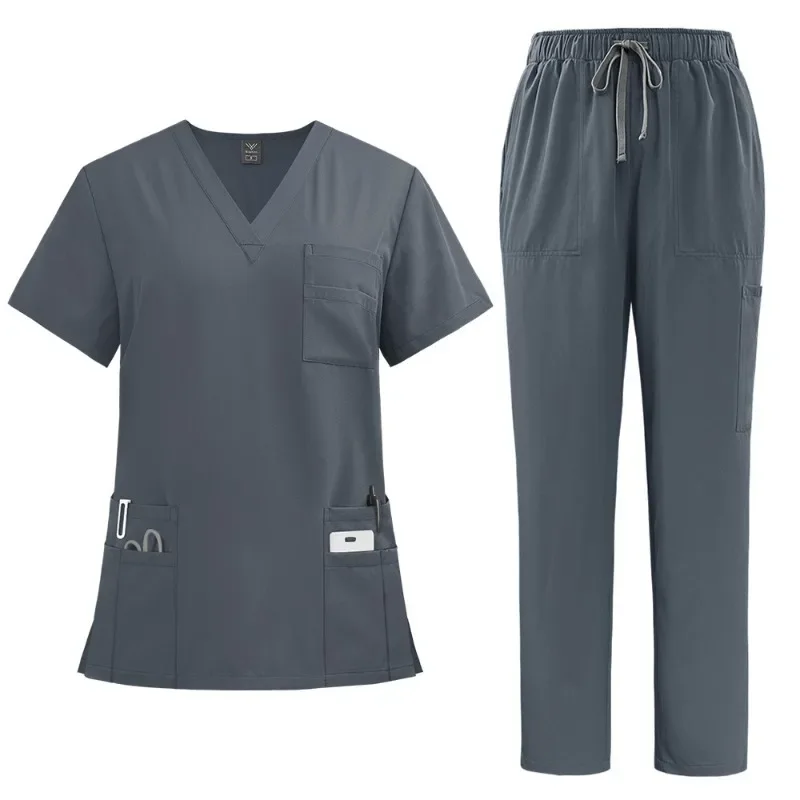 Uniformes médicos Unisex para hombres y mujeres, ropa de enfermería, disfraz de belleza, conjuntos de batas de enfermera, ropa de trabajo para médico y dentista, Tops clínicos, pantalones