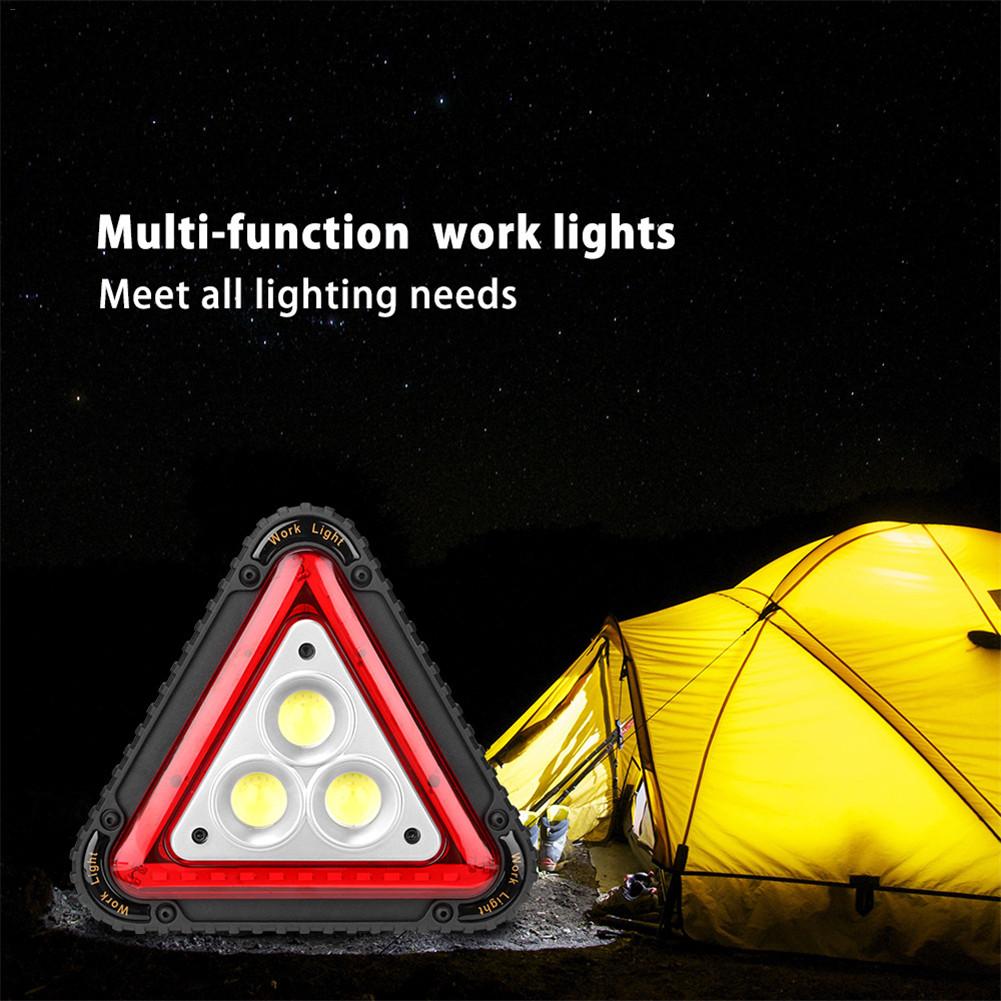 3 cob usb led varningsljus bil bröt nattridning dimma blinkande lampa säkerhetsindikatorlampa utomhus triangel camping tält ljus