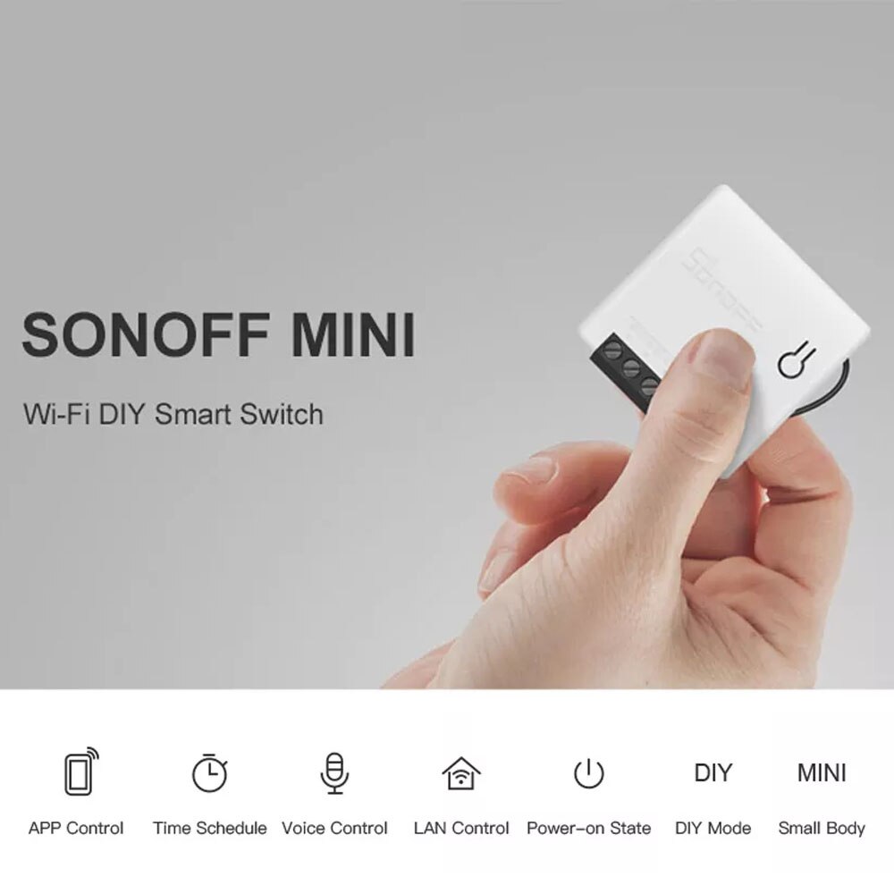 SONOFF MINI Wifi Switch DIY Wireless Remote Domotica Light Smart Home Automation Relay Module Controller Work with Alexa