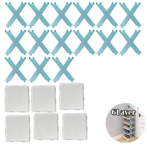 Schoenenrekken Opbergorganisator Afneembare schoenenrekken Bespaart familiehuishoudrek Meerlaags eenvoudige schoenenplank Kleurkast: Donker Kaki