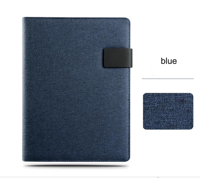 Trends forretningsfilmappe  a4 konferencemappe padfolio til tvivl med foldbar mobil stativ racklås notebook: Blå