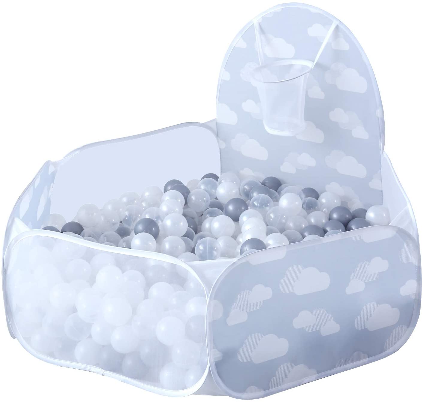 Ball Gruben für Kleinkinder mit Basketball Hoop für Babys Kinder Mädchen Kleinkind Outdoor Indoor Spielen 4 Ft/120CM (kugeln Nicht Enthalten)