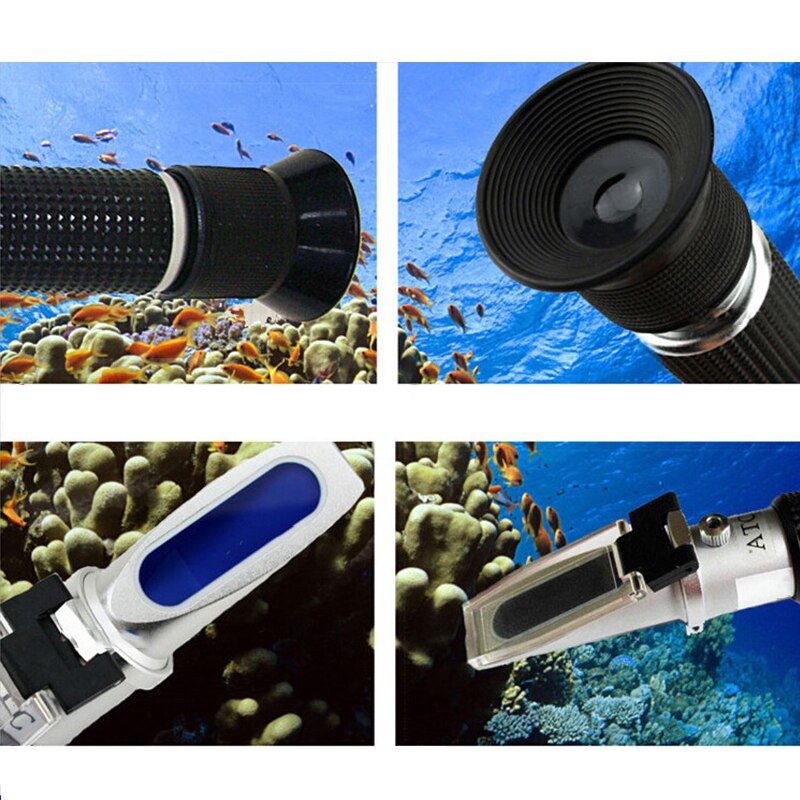 Handheld Salinity Refractometer Salinity Meter Salt Specific Gravity Tester Salinometer Seawater Hydrometer Optical Instrument