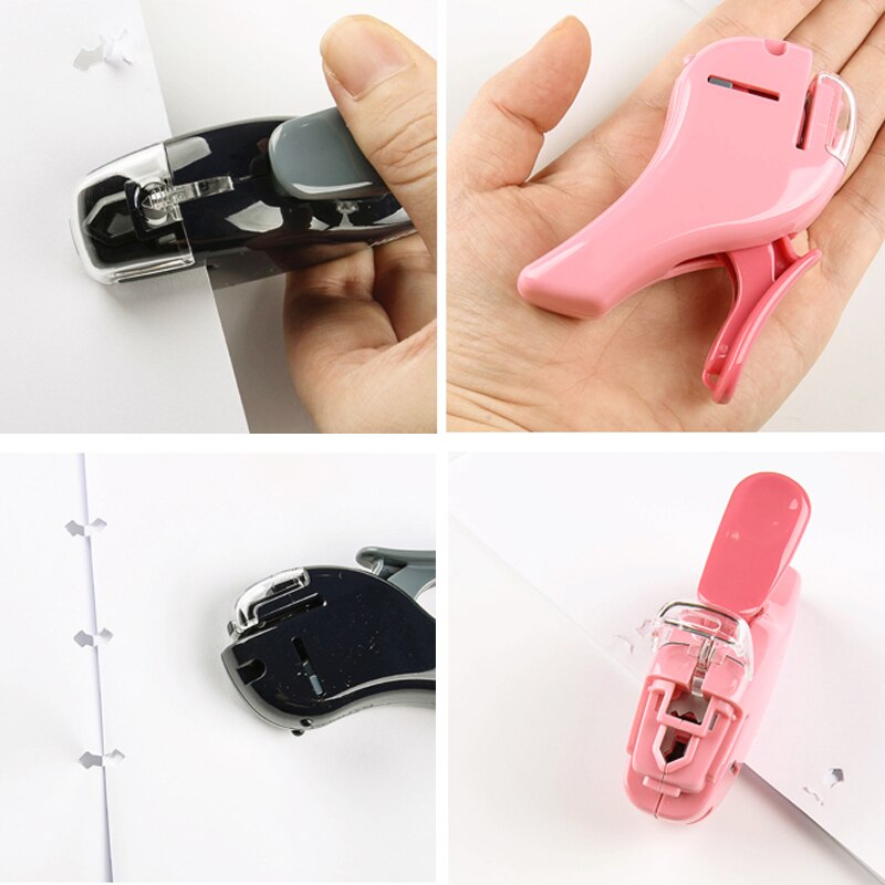 Hand-held Mini Safe Stapler without Staples Staple Free Stapleless 7 Sheets Capacity for Paper Binding Business School Office