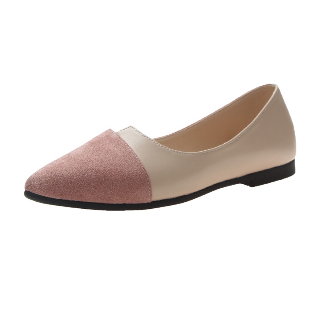 Sagace splice color platte sandalen voor meisjes met puntige neus, ballerina's, platte ballerina's, instappers voor dames, zomersandalen voor dames.: Roze / 39