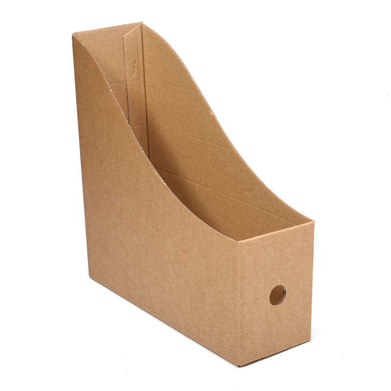 5pcs Kraft Paper Table Storage Box Folder Book Frame File Storage Box for Home Office Study Desktop Books Documents Organizer