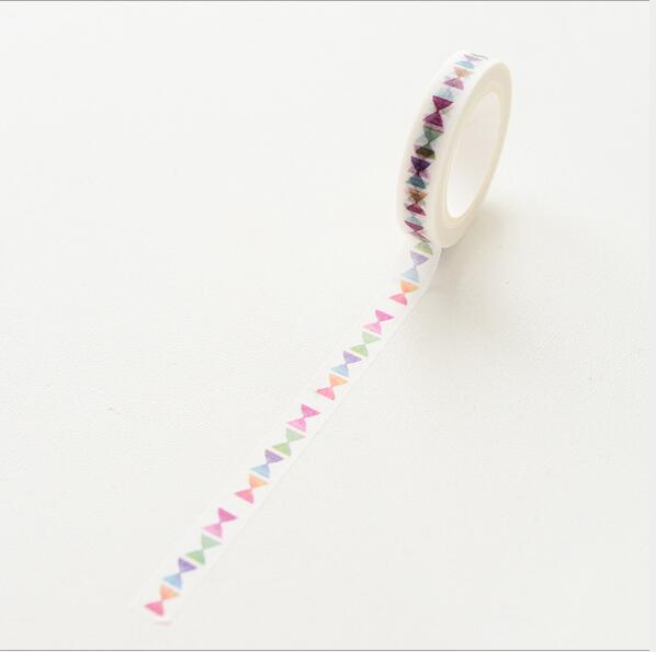 Ruban adhésif Washi Slim, 0.8CM de large, étiquette autocollante, usage quotidien, , amour, fournitures scolaires et de bureau, pour bricolage et Scrapbooking: 10
