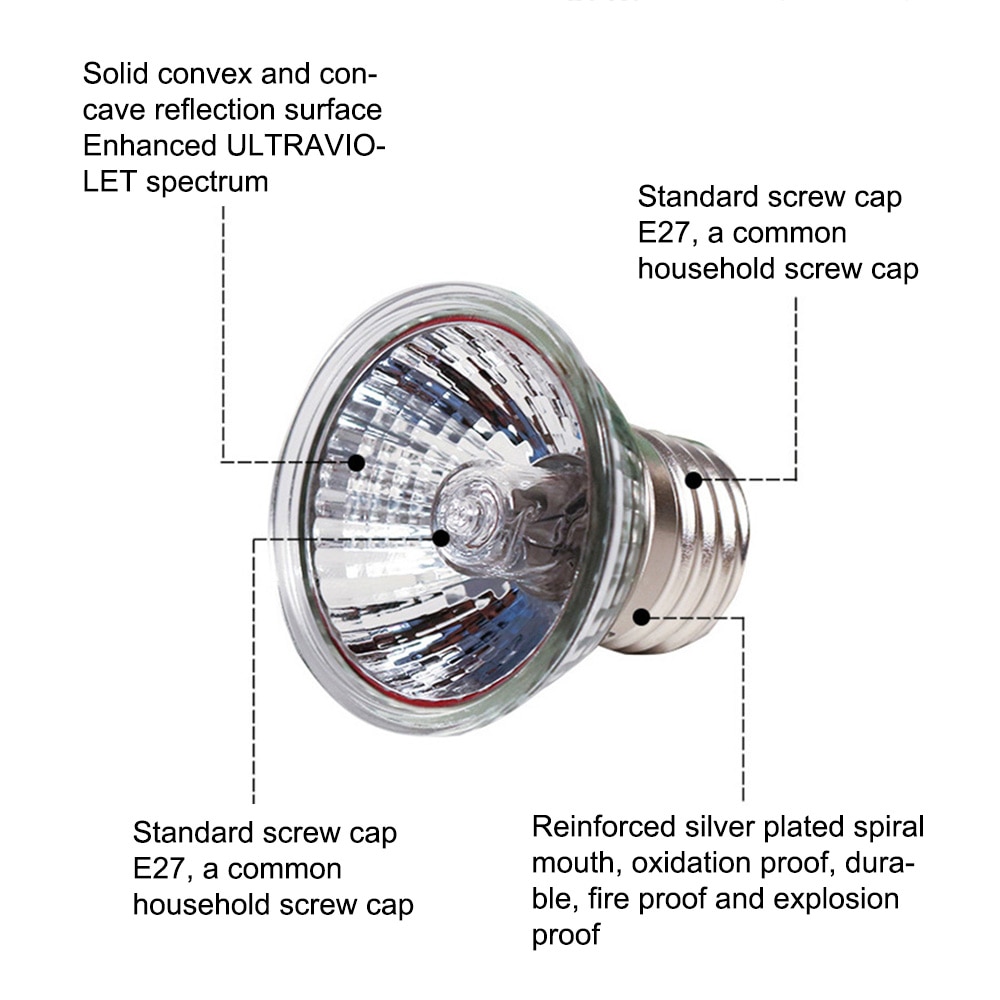 Lampe UV UVA + UVB pour Reptile, 25/50W, ampoule chauffante pour tortues, lézards amphibiens, contrôleur de température
