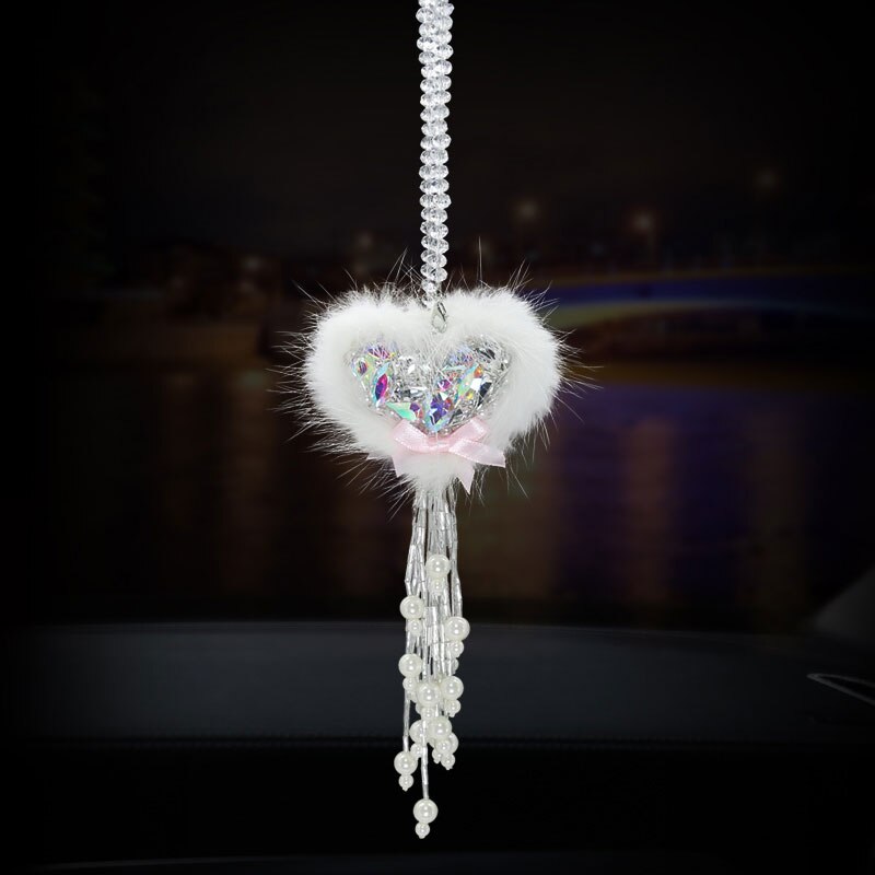 Crystal Hart Opknoping Ornament Strass Auto Interieur Accessoire Crystal Charm Hart Auto Hanger Voor Vrouwen Meisjes