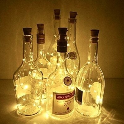 LED Kork Gebühr Lichter draussen Solar- Wein Flasche Schnur Lichter Kupfer Draht Nacht Licht Für Weihnachten Hochzeit Garten Party Dekor: Warmes Weiß
