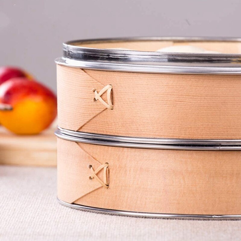 Thick Stainless Steel Side Steamer, Steamed Cedar Steamed Buns, Household Bamboo Cage Drawers, 2 Layers 1 Lid Steamer
