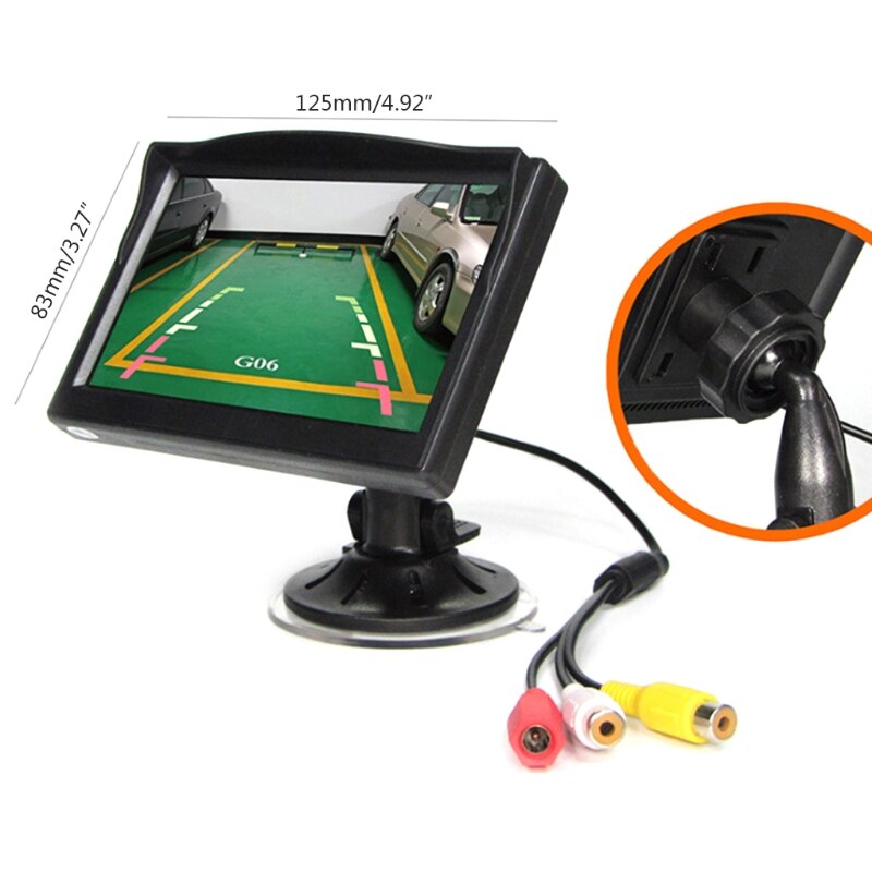 D7YA Car Parking Assistant System Kit LCD Monitor Display Rearview High Definition Screen Back-up Camera Rear View Camera