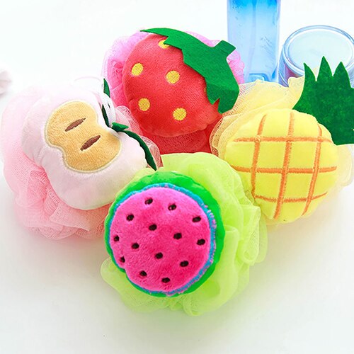 nueva forma de fruta suave baño Puff ducha esponja cuerpo espuma burbuja bola cuerpo Scrub productos de baño