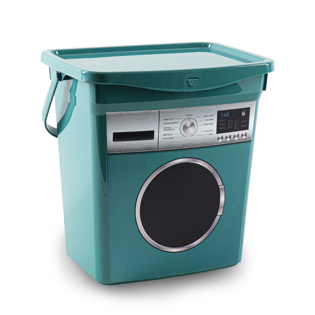 Dispensador de detergente para lavadora, contenedor para almacenamiento de detergente para gatos, caja de hierro para oficina y hogar: Verde