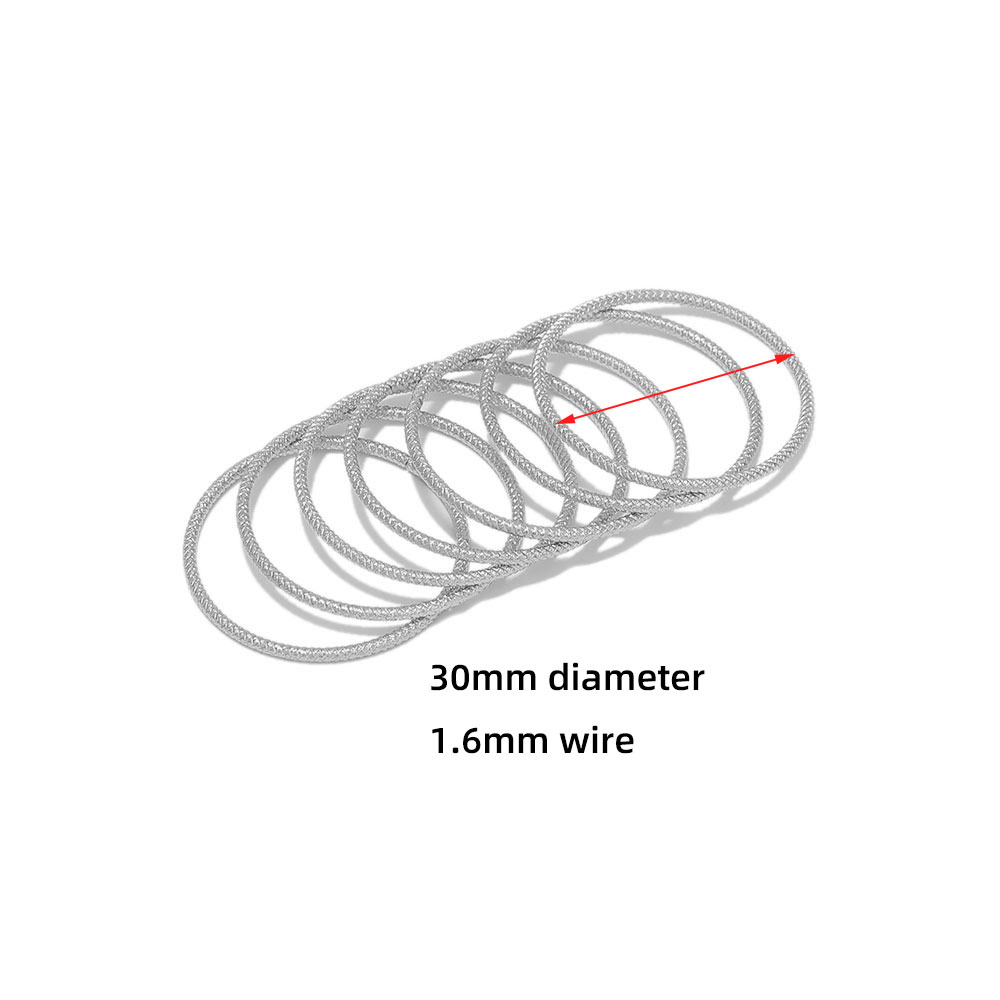 10 Uds. De pendientes de acero inoxidable, aros retorcidos, círculos en espiral, alambre para oreja, colgantes, conectores, suministros de joyería DIY: Morado