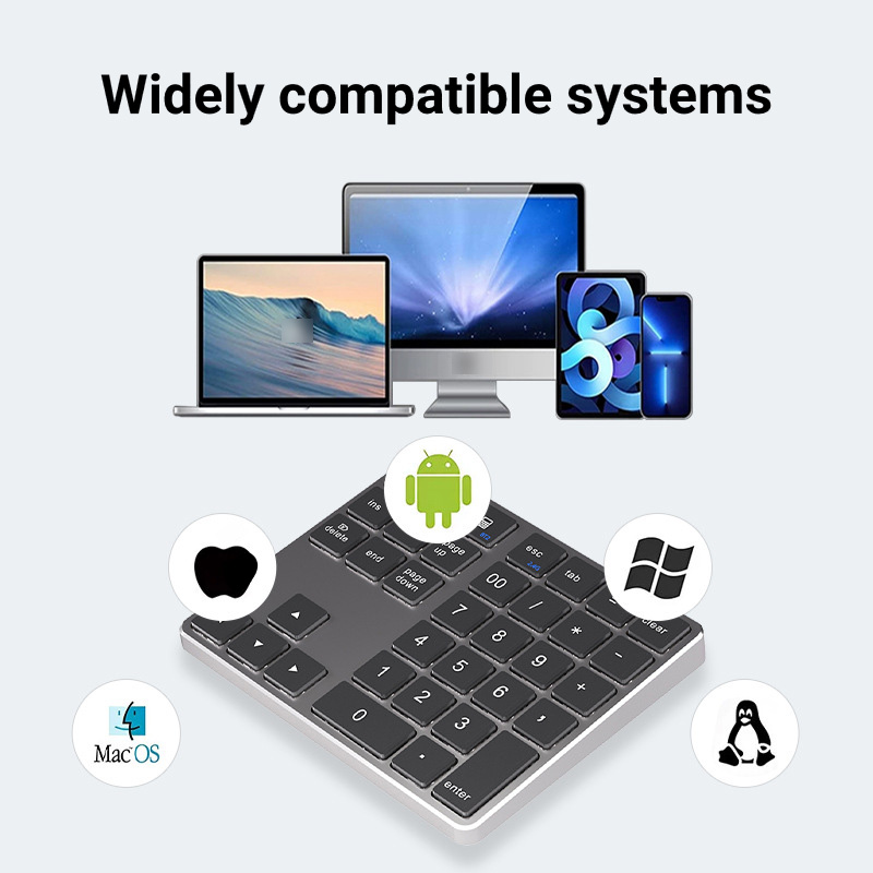 35-Tasten Dual-Bluetooth-Zahlentastatur 2,4 G kabellos Pad Dünne wiederaufladbare Tastatur für PC IOS Android Fenster Digital Klaviatur