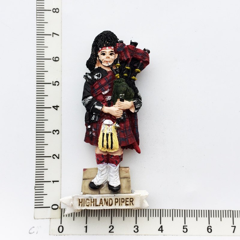 Aimant de réfrigérateur anglais, Bus de londres, soldat britannique, ours mignon, cabine téléphonique, Souvenir touristique, autocollants de réfrigérateur stéréo en résine: Highland piper