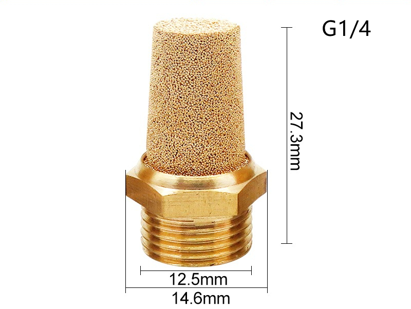 Silenciador de escape de latón neumático, conector reductor de filtro de ruido, silenciador plano/largo de cobre, BSL-M5, 1/8, 1/4, 3/8, 1/2: Azul / 1-1 / 4 pulgadas