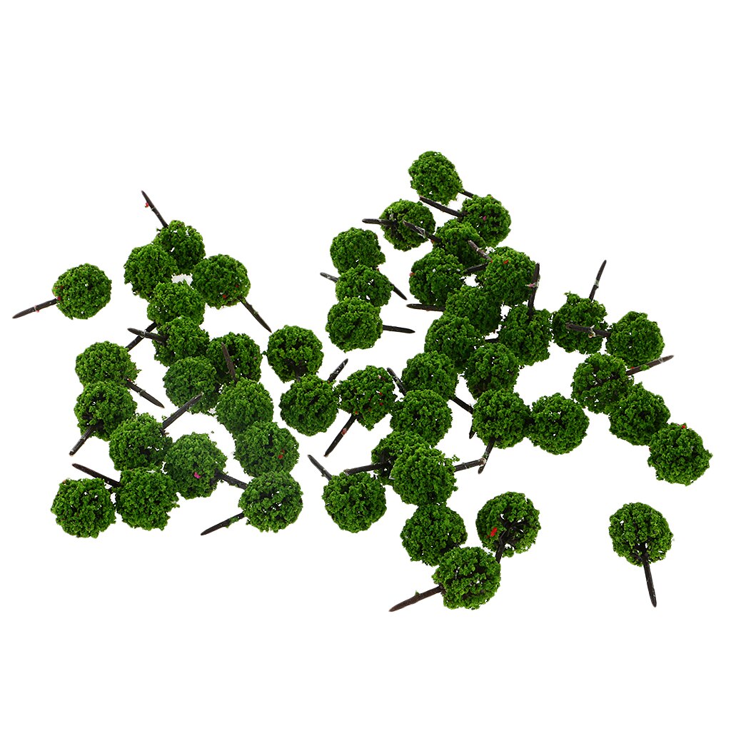 50pcs 1:150 N Scale Ball Shaped Model Trees DIY Layout Train Railway Landscape Scenery