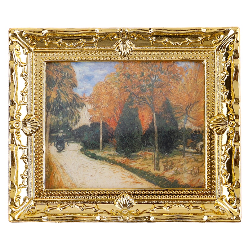 1 Pc Diy Dollhouse Mini Oil Painting Dollshouse Miniature 1:12 Miniature Furniture Doll House Resin Picture Frame