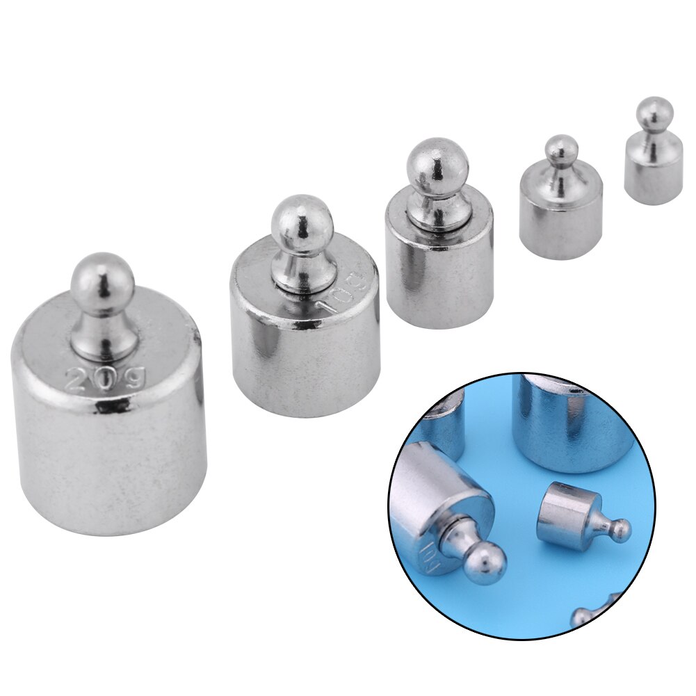 5Pcs 1g 2g 5g 10g 20g Grams Chrome plating Precision Calibration Scale Weight Test Set Kit