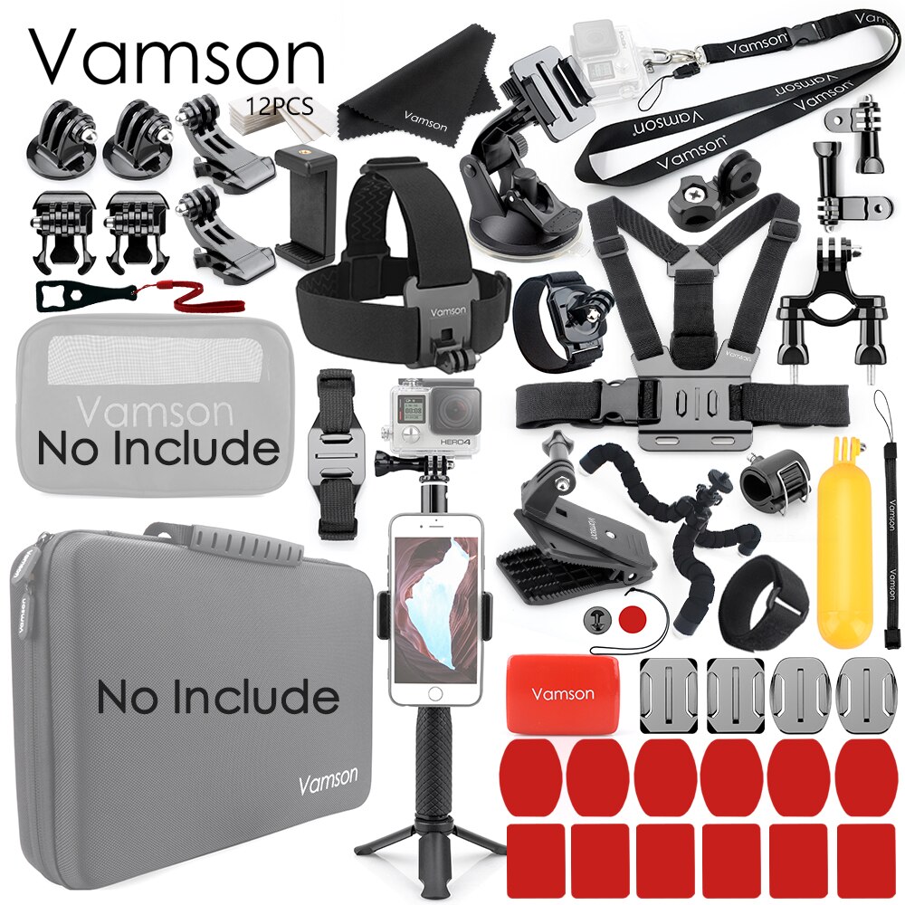 Vamson for Gopro Hero 8 7 6 5 4 Black for Xiaomi Yi 4K Lite for DJI OSMO Action Camera Waterproof Case Bag for SJCAM Eken VS86: VS86B