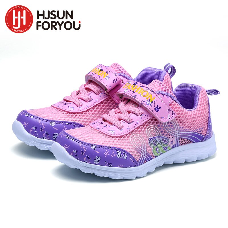Lente zomer kinderen ademende sneakers comfortabele mesh meisjes sportschoenen casual jongens schoenen roze paars wit