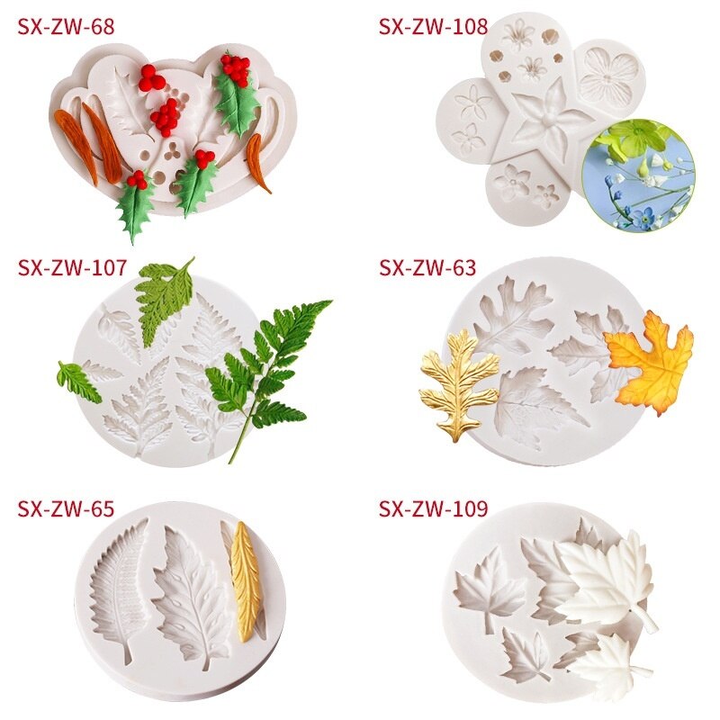 Diy 3d blad blommor silikonform fondant tårta dekorera choklad sugarcraft form