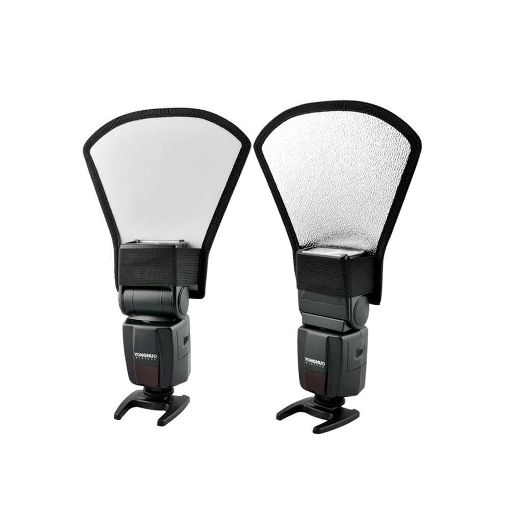 Kamera Blitz-diffusor Softbox Silber Weiß Reflektor für Kanon für Nikon Speedlite