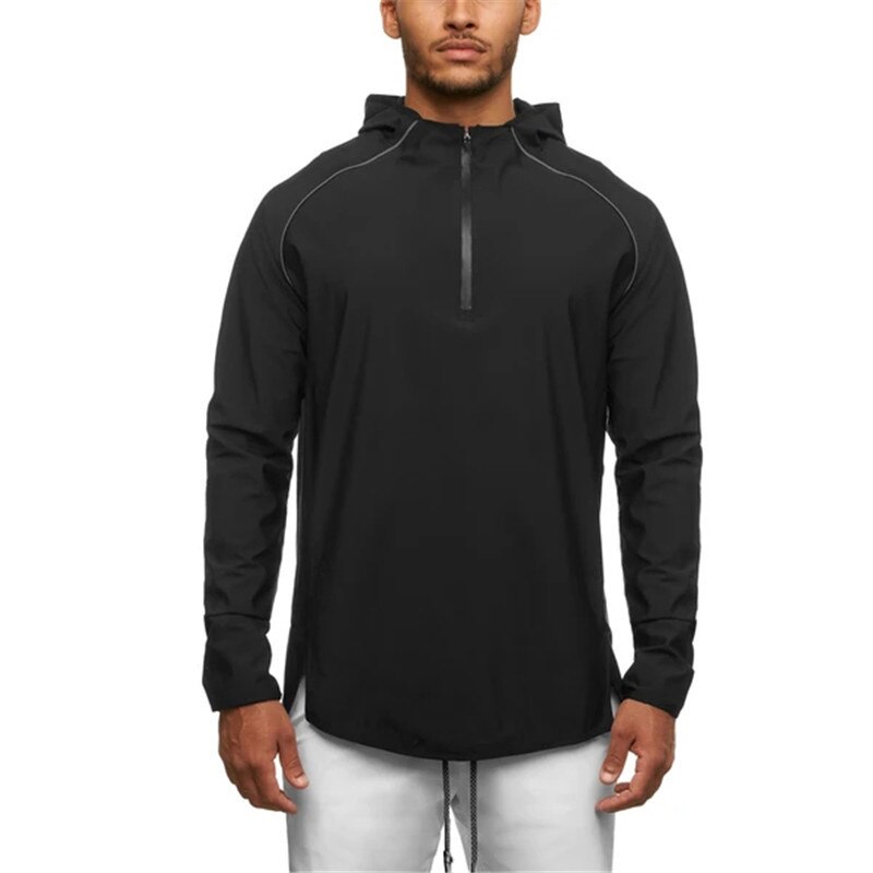 Men Running Jackets Hoodies Gym Sport Training Fitness Bodybuilding Sweatshirt Outdoor Sportswear Zipper Male Hoodies