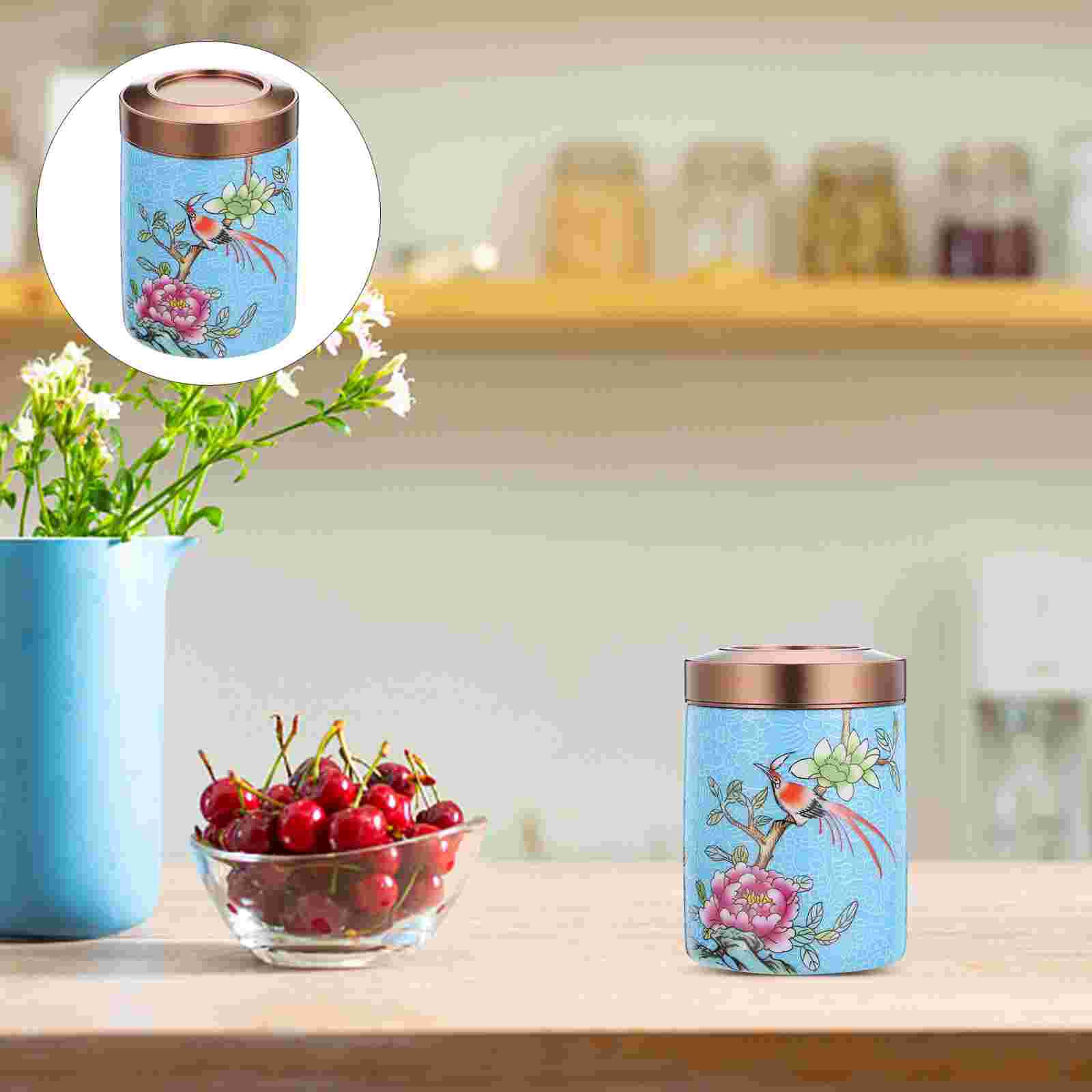 Painted Bulk Tea Container Ceramic Tea Caddy Scented Tea Packaging Canister