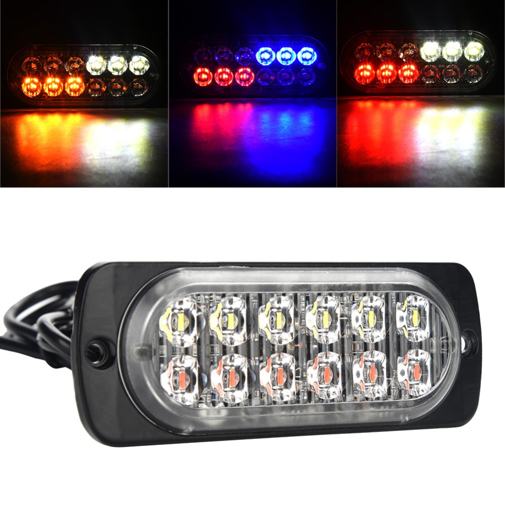 12-24 V camion voiture 12 LED Flash stroboscope voyant lumineux clignotant