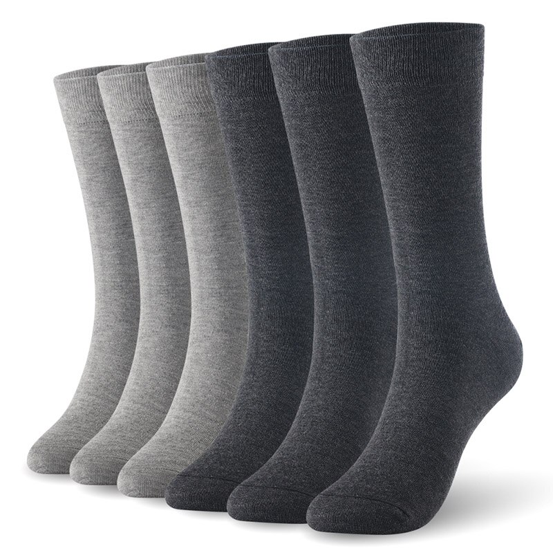 Herensokken van bamboevezel, lange laarzen, herensokken, 6 paar/partij, uk maat 7-11 , eur maat 40-46 1006 vk: Grijs 3 donkergrijs 3