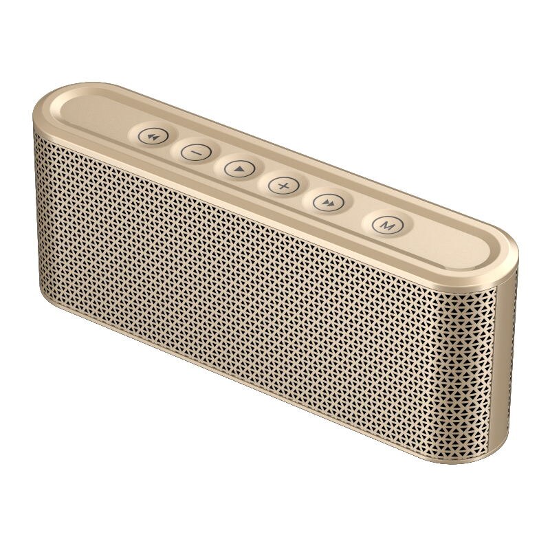 Bluetooth Speaker Met 8000Mah Power Bank Bass Stereo Music Center Subwoofer Draadloze 10W Usb Radio MP3 Draagbare Auto speaker: Goud